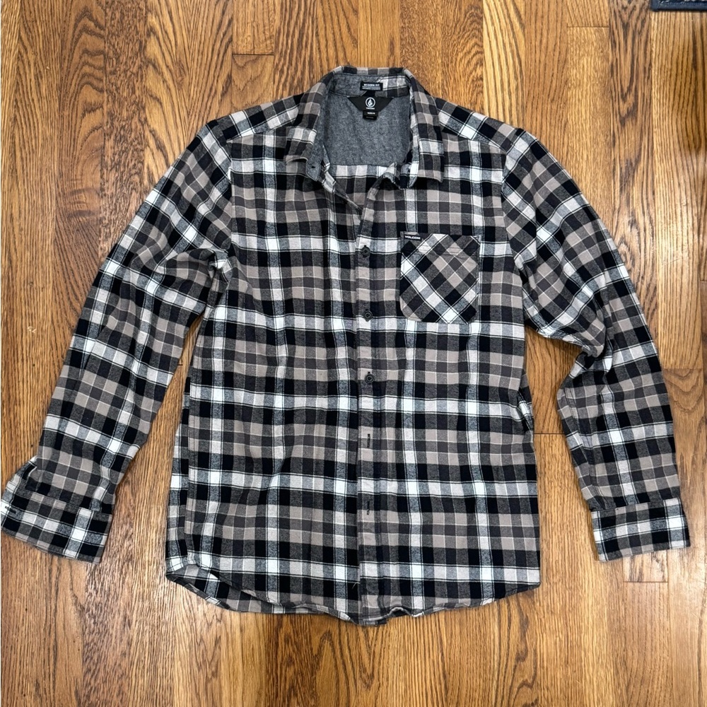 Volcom Plaid Flannel in Neutral Colors
